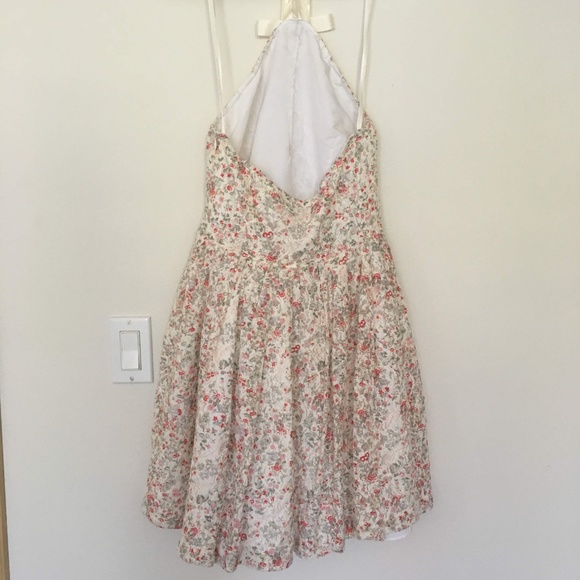 Ivory Lace Halter Short Dress - Picture 3 of 4